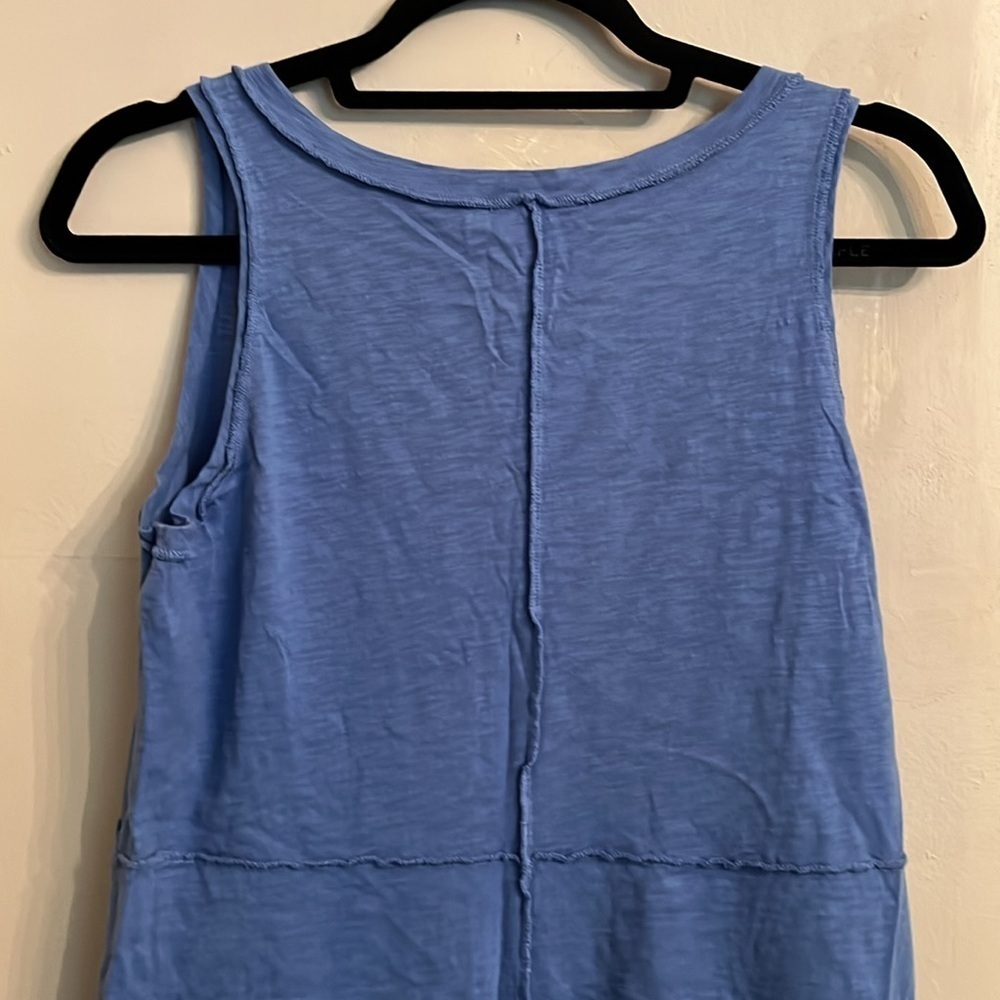 J Jill Exposed Seams Blue 100% Cotton Sleeveless Dress SizeS - Picture 14 of 15